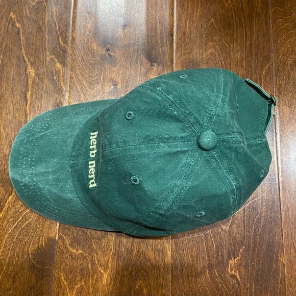 Unbranded Washed Green Herb Nerd Embroidered Strapback Hat Unisex One Size - Picture 4 of 6